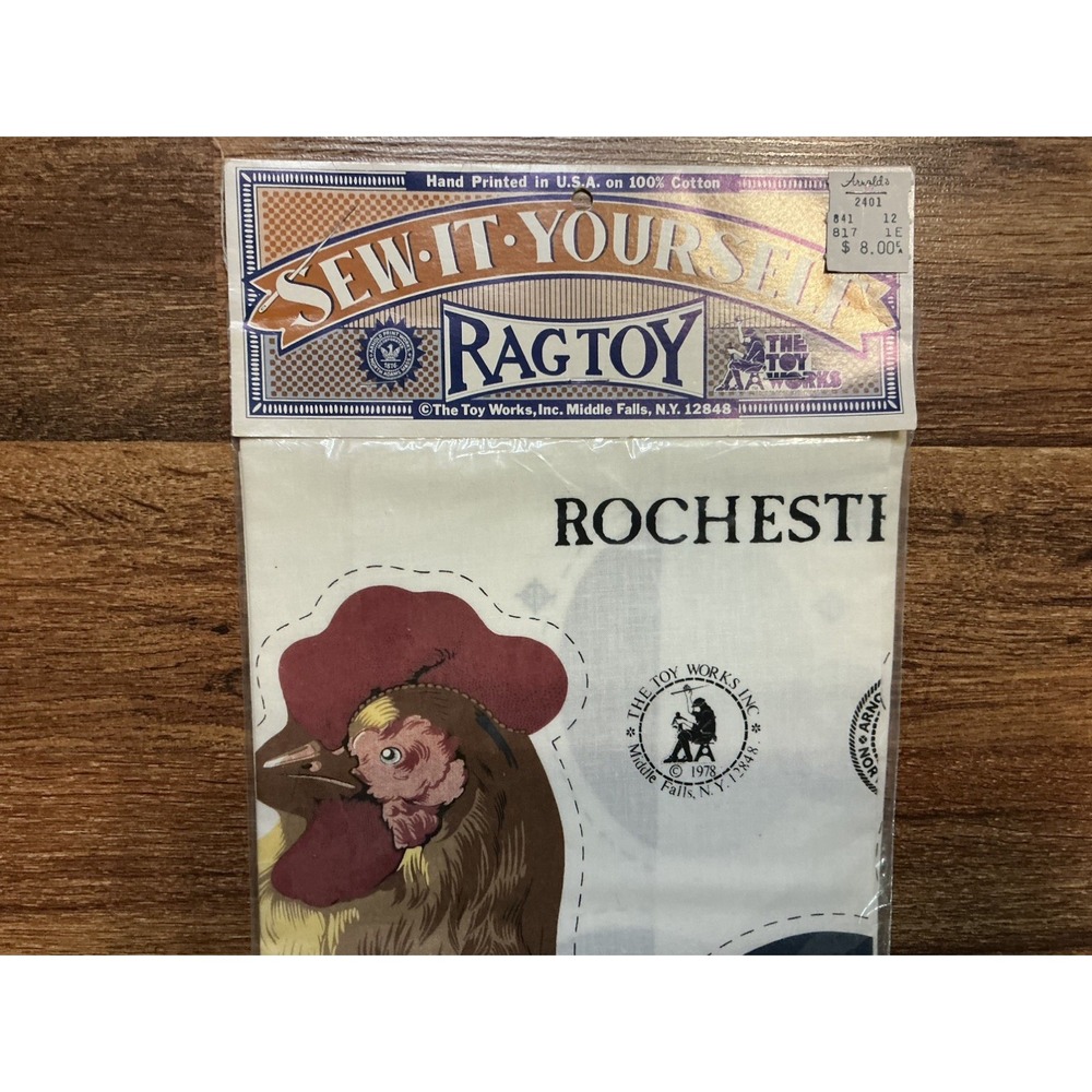 1978 THE TOY WORKS Sew It Yourself the Museum Collection ROCHESTER Rooster NIP